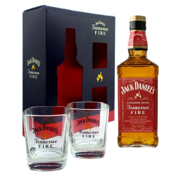 Jack Daniel�s Fire + 2 poh�re 35% 0,7l (dar�ekov� balenie 2 poh�re)