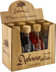Debowa - Oak Vodka Zwierzaki 8x0,05l 40% 0,4l (darekov balenie kazeta)