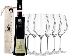 J.Cartron Cr�me de Cassis Cocktail Kit 19% 0,7l (dar�ekov� balenie)