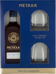 Metaxa 12* + 2 pohre 40% 0,7l (darekov balenie 2 pohre)