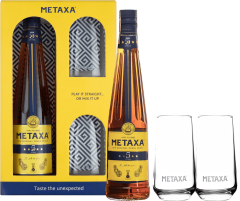 Metaxa 5* + 2 pohre 38% 0,7l (darekov balenie 2 pohre)