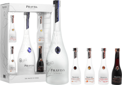 Pravda Vodka Gift Set - pokoden obal 39,44% 0,9l