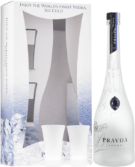 Pravda Vodka s 2 pohrmi - pokoden obal 40% 0,7l