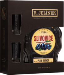 Rudolf Jelnek Slivovica + 2 pohre 50% 0,7l (darekov balenie 2 pohre)