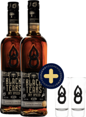 Set 2x Black Tears Dry Spiced Rum + 2 pohriky zadarmo (set 2 x 0.7 l)