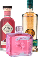 Set Ben Lomond Raspberry & Elderflower Gin + Cubical Kiss + Puerto de Indias Spanish Peach & Orange (set 1 x 0.5 l, 1 x 0.7 l, 1 x 0.7 l)