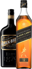 Set Black Bottle + Johnnie Walker Black Label 12 ron (set 1 x 0.7 l, 1 x 0.7 l)