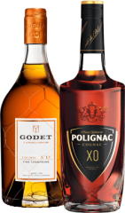 Set Godet XO Fine Champagne + Polignac XO (set 2 x 0.7 l)