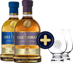 Set Kilchoman Sanaig + Machir Bay + 2 pohre zadarmo (set 2 x 0.7 l)