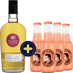 Set Mezcal Planta Santa Reposado + 4x Thomas Henry Grapefruit 0,2l zadarmo (set 1 x 0.7 l, 4 x 0.2 l)