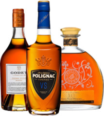 Set Polignac VS + Godet VSOP Original + Franois Voyer XO Premier Cru (set 3 x 0.7 l)