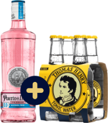 Set Puerto de Indias Strawberry Gin Alcohol-Free + 4x Thomas Henry Tonic water (set 1 x 0.7 l, 4 x 0.2 l)