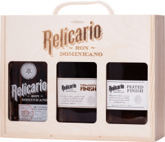 Set Relicario Ron Dominicano v drevenej krabici 2,1l (set 3 x 0.7 l)